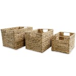 vidaXL Set coșuri de depozitare, 3 buc, zambilă de apă vidaXL Set coșuri de depozitare, 3 buc, zambilă de apă