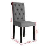vidaXL Scaune de bucătărie, 2 buc., gri închis, material textil