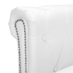 vidaXL Canapea Chesterfield în formă de L, piele artificială, alb vidaXL Canapea Chesterfield în formă de L, piele artificială, alb