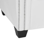 vidaXL Canapea Chesterfield în formă de L, piele artificială, alb vidaXL Canapea Chesterfield în formă de L, piele artificială, alb
