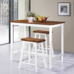 vidaXL Set mobilier tip bar, masă și scaune, 3 piese, lemn masiv vidaXL Set mobilier tip bar, masă și scaune, 3 piese, lemn masiv