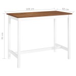 vidaXL Masă de bar din lemn masiv, 108 x 60 x 91 cm vidaXL Masă de bar din lemn masiv, 108 x 60 x 91 cm