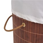vidaXL Coș de rufe din bambus, rotund, maro vidaXL Coș de rufe din bambus, rotund, maro