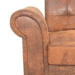 vidaXL Canapea extensibilă cu cotiere/2 locuri, maro, velur artificial