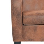 vidaXL Canapea cu 2 locuri, velur artificial, maro