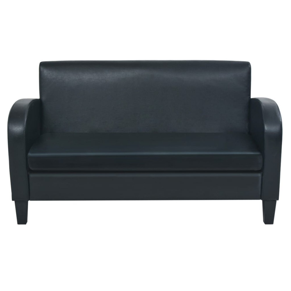 vidaXL Canapea cu 2 locuri Piele artificială Negru