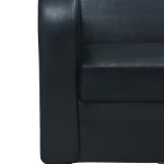 vidaXL Canapea cu 2 locuri Piele artificială Negru vidaXL Canapea cu 2 locuri Piele artificială Negru