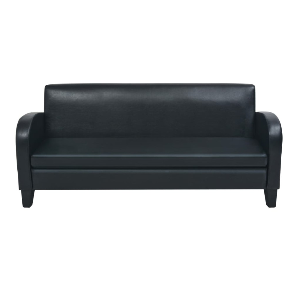 vidaXL Canapea cu 3 locuri, negru, piele artificială