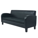 vidaXL Canapea cu 3 locuri, negru, piele artificială vidaXL Canapea cu 3 locuri, negru, piele artificială