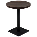 vidaXL Masă bistro, MDF și oțel, rotundă, 60x75 cm, Cenușiu închis vidaXL Masă bistro, MDF și oțel, rotundă, 60x75 cm, Cenușiu închis