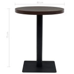 vidaXL Masă bistro, MDF și oțel, rotundă, 60x75 cm, Cenușiu închis vidaXL Masă bistro, MDF și oțel, rotundă, 60x75 cm, Cenușiu închis