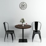 vidaXL Masă bistro, MDF și oțel, rotundă, 80x75 cm, Cenușiu închis vidaXL Masă bistro, MDF și oțel, rotundă, 80x75 cm, Cenușiu închis
