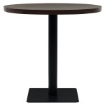 vidaXL Masă bistro, MDF și oțel, rotundă, 80x75 cm, Cenușiu închis vidaXL Masă bistro, MDF și oțel, rotundă, 80x75 cm, Cenușiu închis