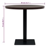 vidaXL Masă bistro, MDF și oțel, rotundă, 80x75 cm, Cenușiu închis vidaXL Masă bistro, MDF și oțel, rotundă, 80x75 cm, Cenușiu închis