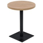 vidaXL Masă bistro, MDF și oțel, rotundă, 60x75 cm, culoare stejar vidaXL Masă bistro, MDF și oțel, rotundă, 60x75 cm, culoare stejar