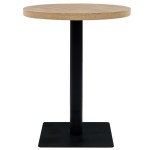 vidaXL Masă bistro, MDF și oțel, rotundă, 60x75 cm, culoare stejar vidaXL Masă bistro, MDF și oțel, rotundă, 60x75 cm, culoare stejar