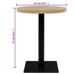 vidaXL Masă bistro, MDF și oțel, rotundă, 60x75 cm, culoare stejar vidaXL Masă bistro, MDF și oțel, rotundă, 60x75 cm, culoare stejar