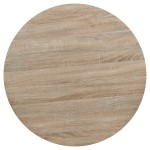 vidaXL Masă bistro, MDF și oțel, rotundă, 80x75 cm, culoare stejar