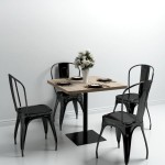 vidaXL Masă bistro, MDF și oțel, pătrată, 80x80x75 cm, culoare stejar vidaXL Masă bistro, MDF și oțel, pătrată, 80x80x75 cm, culoare stejar