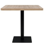 vidaXL Masă bistro, MDF și oțel, pătrată, 80x80x75 cm, culoare stejar vidaXL Masă bistro, MDF și oțel, pătrată, 80x80x75 cm, culoare stejar