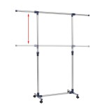 vidaXL Cuier haine reglabil, argintiu, 165x44x150 cm, oțel inoxidabil vidaXL Cuier haine reglabil, argintiu, 165x44x150 cm, oțel inoxidabil