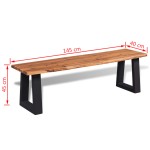 vidaXL Bancă din lemn masiv de salcâm 145 cm