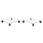 vidaXL Suport cu role de plante, 2 buc, 35x35 cm, sticlă securizată vidaXL Suport cu role de plante, 2 buc, 35x35 cm, sticlă securizată