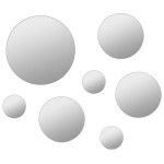 vidaXL Set oglindă de perete, 7 piese, sticlă, rotundă