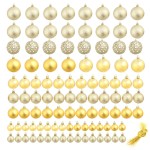 vidaXL Set globuri de Crăciun 100 de piese, 3/4/6 cm, auriu vidaXL Set globuri de Crăciun 100 de piese, 3/4/6 cm, auriu