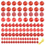 vidaXL Set globuri de Crăciun 100 de piese, 3/4/6 cm, roșu vidaXL Set globuri de Crăciun 100 de piese, 3/4/6 cm, roșu
