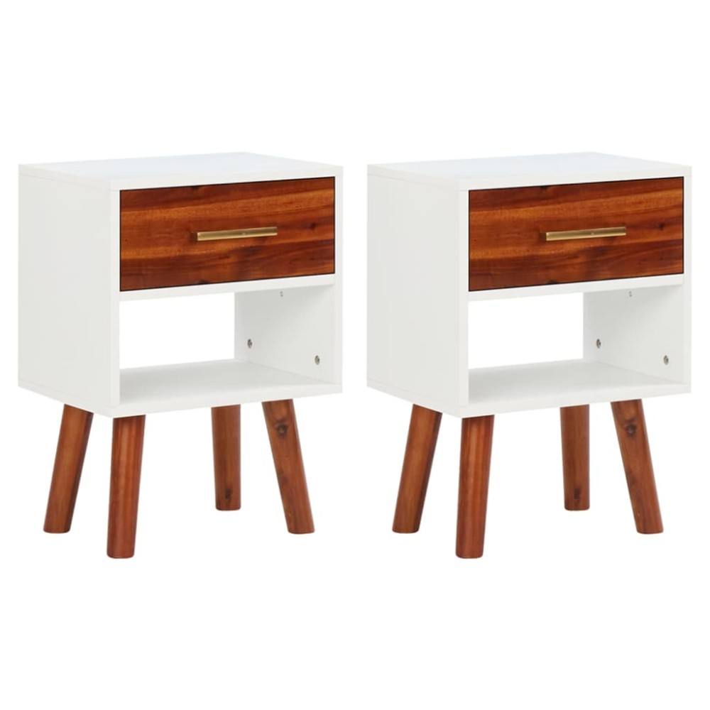 vidaXL Noptiere, 2 buc., 40x30x57 cm, lemn masiv de acacia