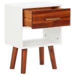 vidaXL Noptiere, 2 buc., 40x30x57 cm, lemn masiv de acacia