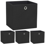 vidaXL Cutii de depozitare, 4 buc., negru 32x32x32 cm material nețesut vidaXL Cutii de depozitare, 4 buc., negru 32x32x32 cm material nețesut