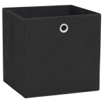 vidaXL Cutii de depozitare, 4 buc., negru 32x32x32 cm material nețesut vidaXL Cutii de depozitare, 4 buc., negru 32x32x32 cm material nețesut