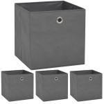 vidaXL Cutii de depozitare, 4 buc, material nețesut, 32x32x32 cm, Gri vidaXL Cutii de depozitare, 4 buc, material nețesut, 32x32x32 cm, Gri