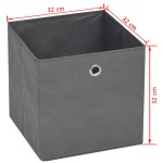 vidaXL Cutii de depozitare, 10 buc, material nețesut, 32x32x32 cm, Gri vidaXL Cutii de depozitare, 10 buc, material nețesut, 32x32x32 cm, Gri