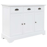 vidaXL Dulap cu 3 uși, 105x35x77,5 cm, MDF și lemn de pin vidaXL Dulap cu 3 uși, 105x35x77,5 cm, MDF și lemn de pin