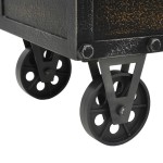vidaXL Bancă depozitare, lemn masiv și piele artificială 80,5x41x50 cm