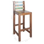vidaXL Scaune de bar, 2 buc., lemn masiv reciclat