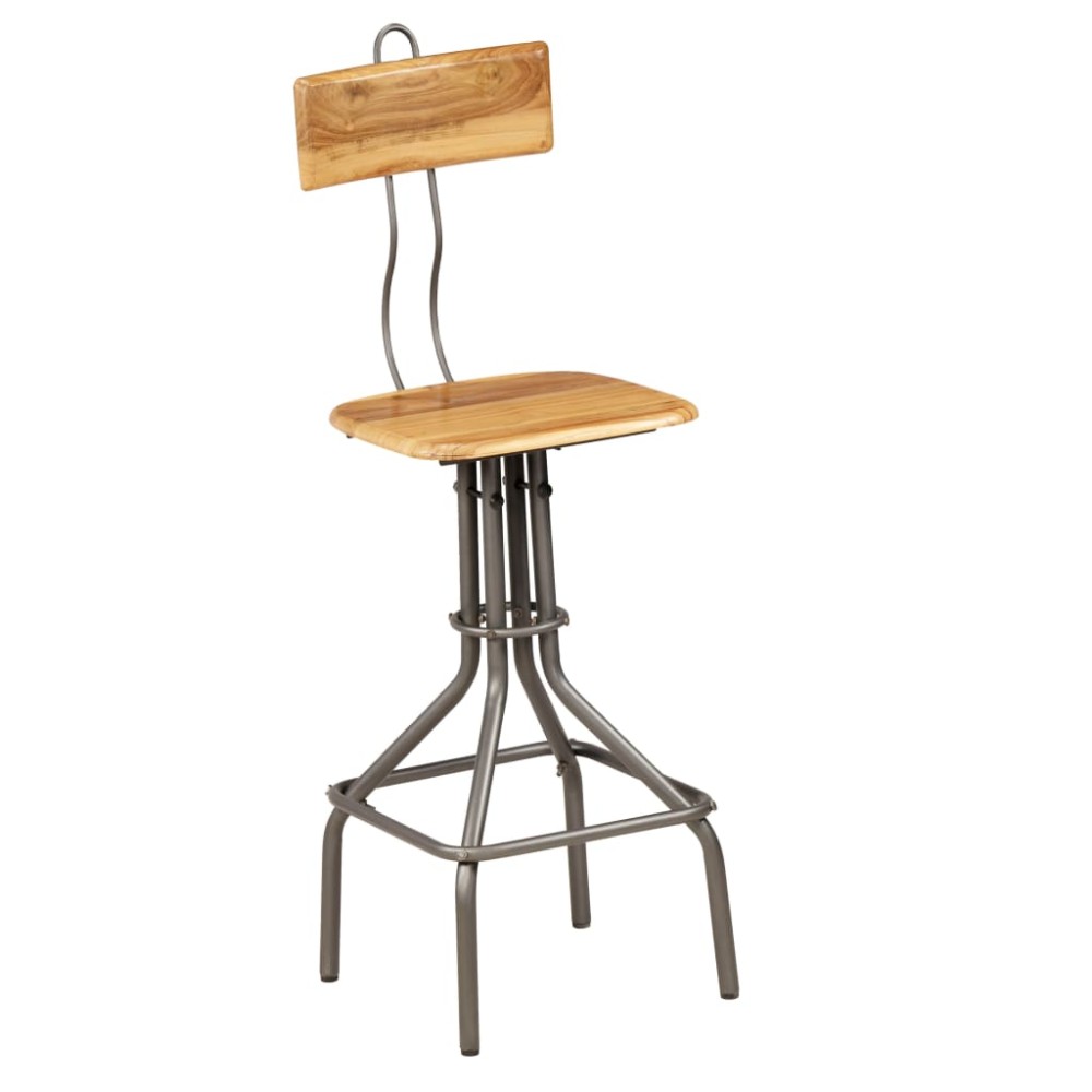 vidaXL Scaune de bar, 2 buc., lemn masiv de tec reciclat