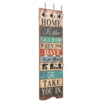 vidaXL Cuier de perete cu 6 cârlige, 120 x 40 cm, HOME IS vidaXL Cuier de perete cu 6 cârlige, 120 x 40 cm, HOME IS