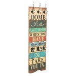 vidaXL Cuier de perete cu 6 cârlige, 120 x 40 cm, HOME IS vidaXL Cuier de perete cu 6 cârlige, 120 x 40 cm, HOME IS