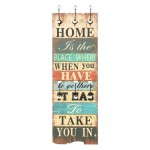 vidaXL Cuier de perete cu 6 cârlige, 120 x 40 cm, HOME IS vidaXL Cuier de perete cu 6 cârlige, 120 x 40 cm, HOME IS