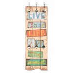 vidaXL Cuier de perete cu 6 cârlige, 120 x 40 cm, LIVE LIFE vidaXL Cuier de perete cu 6 cârlige, 120 x 40 cm, LIVE LIFE