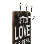 vidaXL Cuier de perete cu 6 cârlige, 120 x 40 cm, LOVE LIFE vidaXL Cuier de perete cu 6 cârlige, 120 x 40 cm, LOVE LIFE