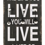 vidaXL Cuier de perete cu 6 cârlige, 120 x 40 cm, LOVE LIFE vidaXL Cuier de perete cu 6 cârlige, 120 x 40 cm, LOVE LIFE