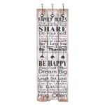 vidaXL Cuier de perete cu 6 cârlige, 120 x 40 cm, FAMILY RULES vidaXL Cuier de perete cu 6 cârlige, 120 x 40 cm, FAMILY RULES
