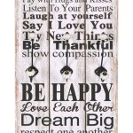 vidaXL Cuier de perete cu 6 cârlige, 120 x 40 cm, FAMILY RULES vidaXL Cuier de perete cu 6 cârlige, 120 x 40 cm, FAMILY RULES