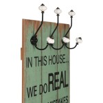 vidaXL Cuier de perete cu 6 cârlige, 120x40 cm, HAPPY LOVE vidaXL Cuier de perete cu 6 cârlige, 120x40 cm, HAPPY LOVE