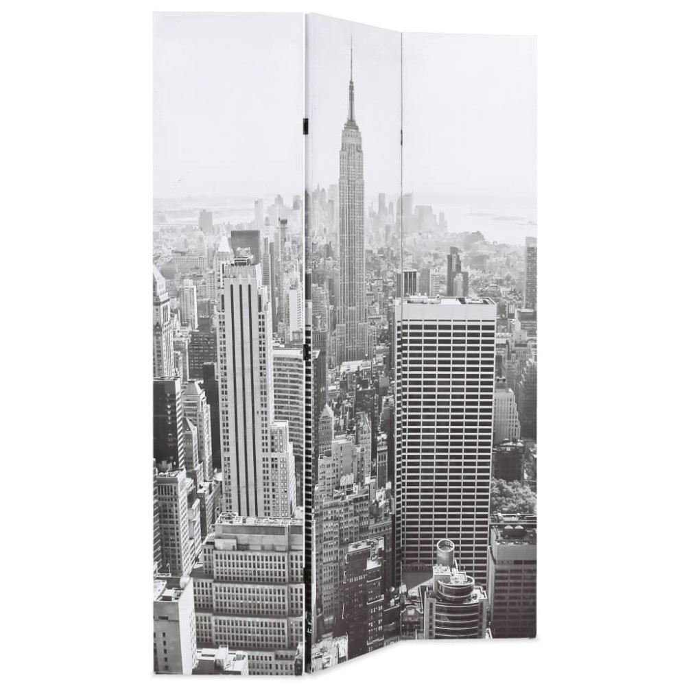 vidaXL Paravan cameră pliabil, 120x170 cm, New York pe zi, alb/negru
